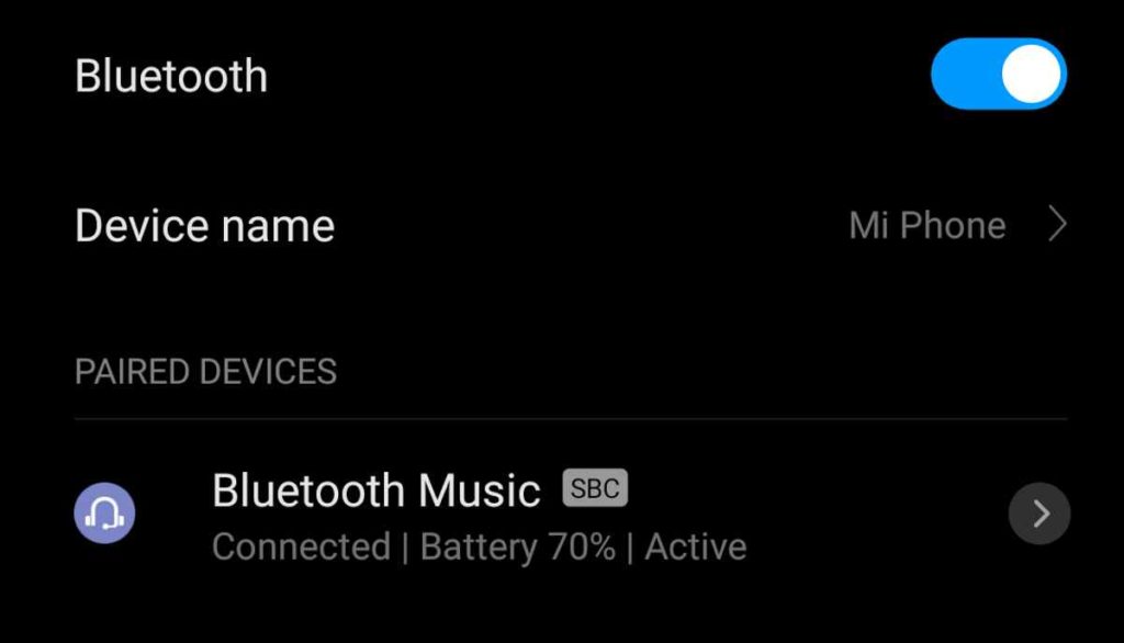 Bluetooth battery percentage